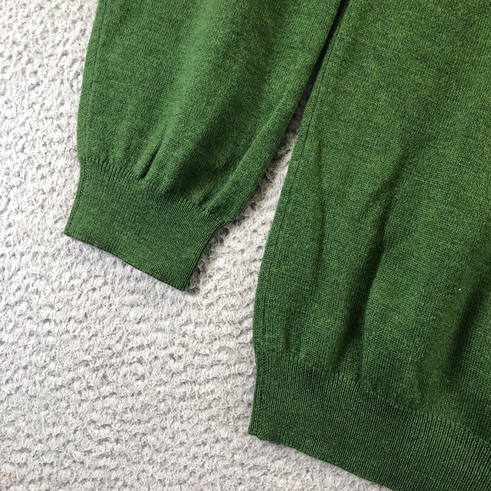 Vtg Brooks Brothers Sweater Mens Extra Large Green Merino Wool V Neck Pullover - Picture 4 of 12